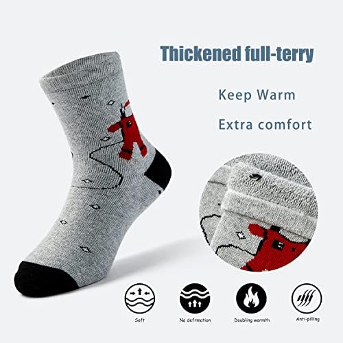 Lollisy Boys Winter Socks Kids Tople čarape za dječake Posada Thermal Termie Terry Socks 6 Pack