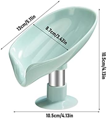 Svjetlosni barovi Držač sapuna od lista sapunica sa sapunom sa sapunom sa usisnim čašom stojećim sapunom plastični sapun za tuš kupatila kuhinja, zelena