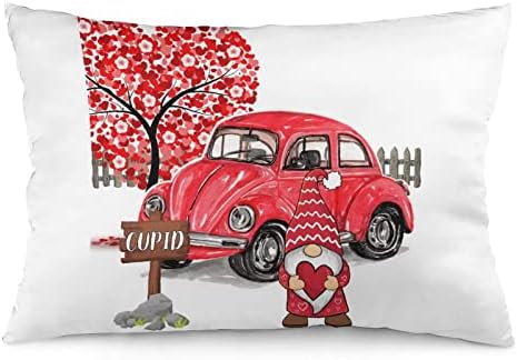 Bacanje jastuk za volju srca crveni kamion i gnome ružičasti jastuk 20 X30 Ljubav za Valentinovo je u zračnom