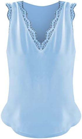 Ženska košulja za trčanje ljetni Casual Top za ženske čipkaste majice sa V izrezom bez rukava Široki gornji