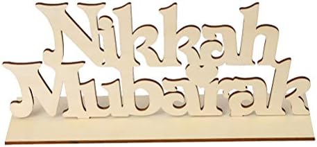 Bestoyard Wooden Nikkah Mubarak DIY English Pismo Namještaj Ukrada Dekoracija stranačka strana