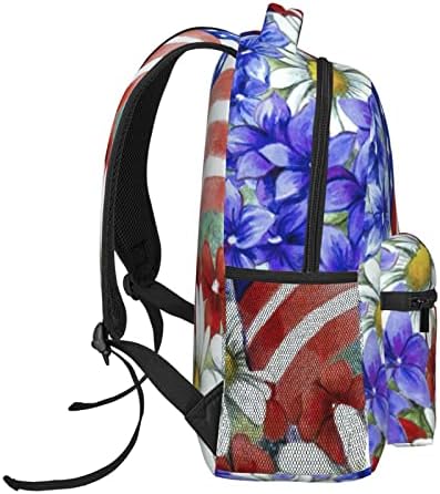 Wowbed Cvjetni Amerika ljetni cvjetni ležerni ruksak ispisani ruksak, modna klasična torba za prijenosnu računaru,