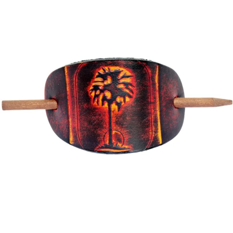 Palm Tree Kožna šipka - ljetni stil kože kose - kožni klizač za kosu - Hippie dodatak za kosu - Pribor za kosu - Nošenje na plaži