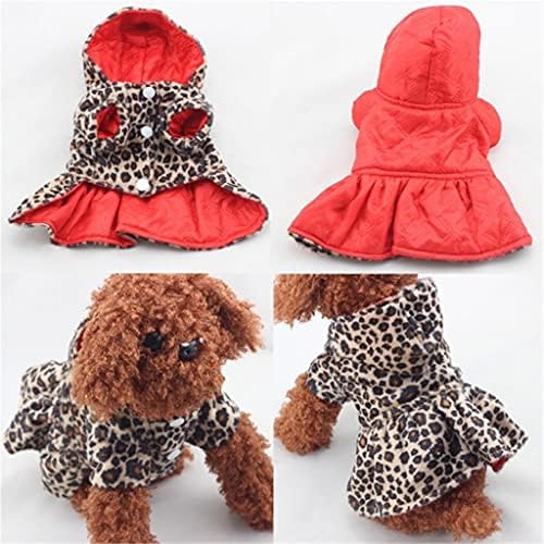 HFDGDFK kućni psi leopard uzorak Tutu kaput haljina Puppy Hoodies obje strane nose pseću zimsku odjeću za