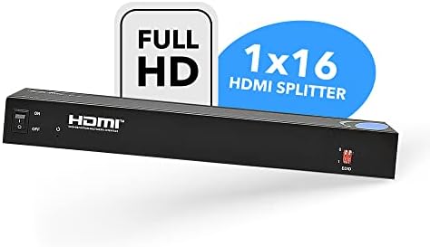 Orei 1x16 HDMI razdjelter, 16 portova Profesionalni HDMI Pokrenut za Full HD 1080p i 3D nosač - adapter koji je kompatibilan sa Xbox, PS4, PS3 Fire Stick Blu Ray Primjeni TV