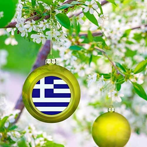 Grčka Zastava Božić kugle Ornament Shatterproof za čari Božić Tree Hanging ukras