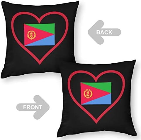 Volim Eritreju crveno srce jastuk za bacanje sa zatvaračem sa jastukom sa zatvaračem za jastuk za jastuk zaštitnika