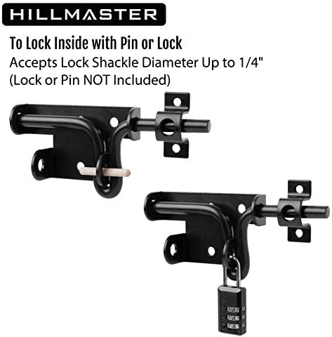 HillMaster lagani klizni zasun za vijak sa kampanjom, klizni vijak za zaključavanje vrata za zaključavanje, hardver za drvene ograde Barn vrata, 2 pakovanja