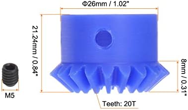 HARFINGTON 1.5 modul 16 zuba 8mm unutrašnja rupa Konusni zupčanik 1:1 plastični zupčanik sa M5 rupom za pričvršćivanje i 2kom M5 zavrtnja