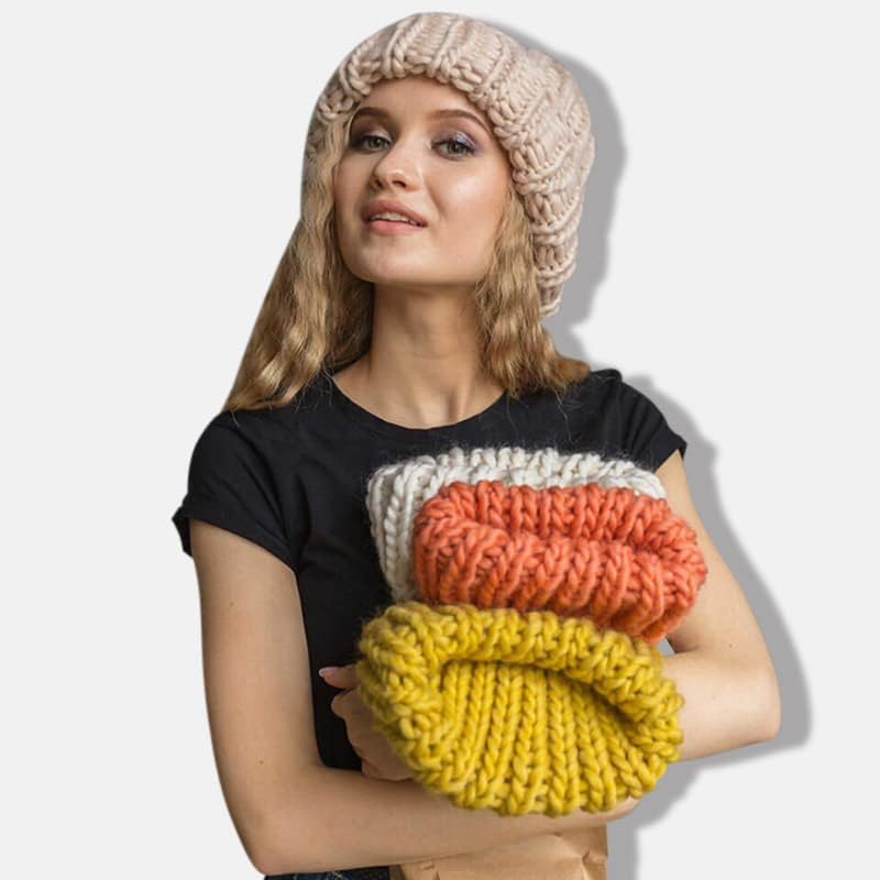 Angxiong gruba vunena kapa ženske zimske kape pletena kapa grijanje udobne slatke Ležerne lubenice kapice vuneni šešir