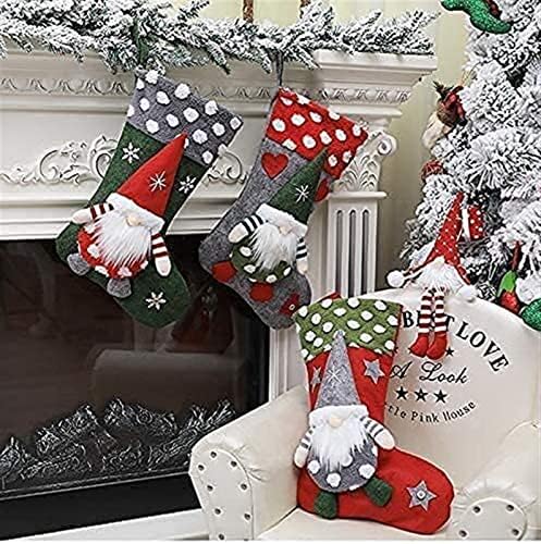 Alremo huangxing - Božićne izglede Čarape za lutke Božić bombona poklon torba vreća privjesak Božićne čarape kreativni