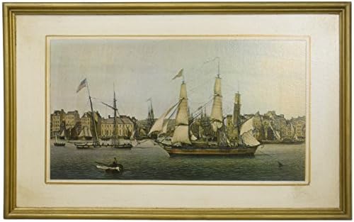 Drvena zidna viseća jedrilica sa slikama art. 5... Britanski trgovački brod koji Vjetar ulazi u luku