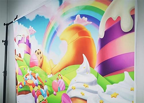 Aofoto 5x3ft Fantasy Candy Land pejzaž pozadina crtani film sladoled Desert Lollipop fotografija pozadina Rainbow dekoracija za rođendansku zabavu Banner Photo Studio rekviziti dijete djevojčica vinil pozadina