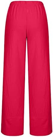 Feancey Womens Lanene hlače Ljetna plaža Palazzo Hlače Dressy Casual Elastične pantalone sa