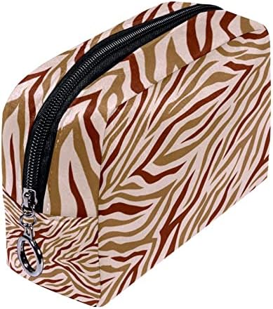 Toaletna torba, putni šminka kozmetička torba za žene muškarci, zebra zrno klasične životinje Parten Brown