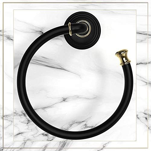 Prsten za ručnike za ruke crna sa zlatnom kupaonicom okrugli držač ručnika kružni prstenovi za ručnike stalci