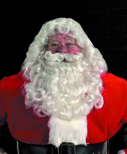 Halco Professional Santa Wig Brada Set 20 Sintetička Vlakna Bijeli Brkovi Perivi Izuzetan Jolly Claus Božić