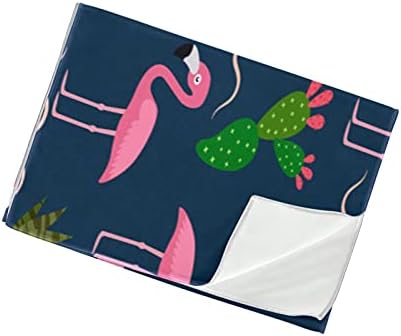 Pink Flamingo Tropički kaktus na tamnom pozadini ručnici za teretane za muškarce i žene ručnik na plaži 2-pack
