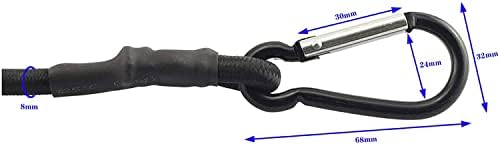 18-inčni bungee kabel s karabinerom kukom 3 pakiranog lateksa teška elastična konopa za ručne kolica / vanjsko kampiranje / šator / plaža kišobran itd. [Fdxgyh]