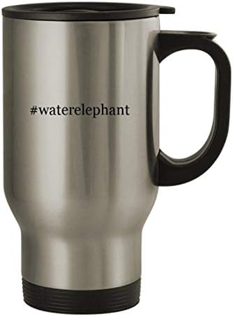 Knick klackant pokloni waterleephant - 14oz hashtag od nehrđajućeg čelika putnička kafa, srebrna
