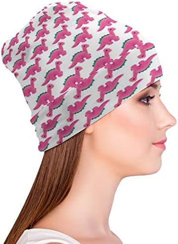BAIKUTOUAN slatka roze dinosaurusa Print kapice za muškarce žene sa dizajnom Lobanja kapa