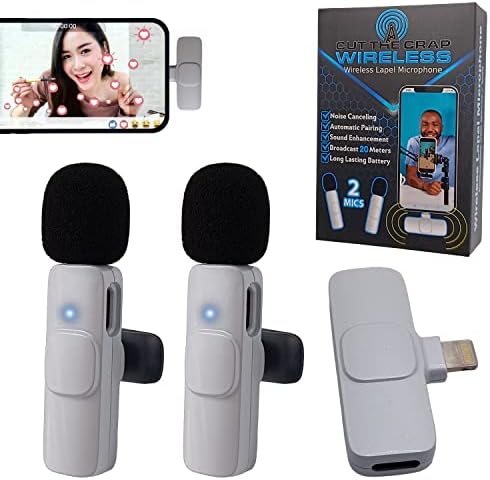 Bežični mikrofon za iPhone iPad, Plug-Play bežični lavalier Mikrofon za snimanje video zapisa,