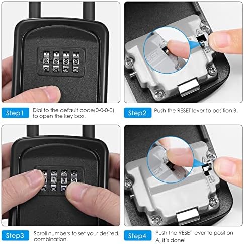 Kutija za zaključavanje ključa, [2 pakovanja] kutija za ključeve za ključ, 4-Cifrena kombinovana kutija za skladištenje