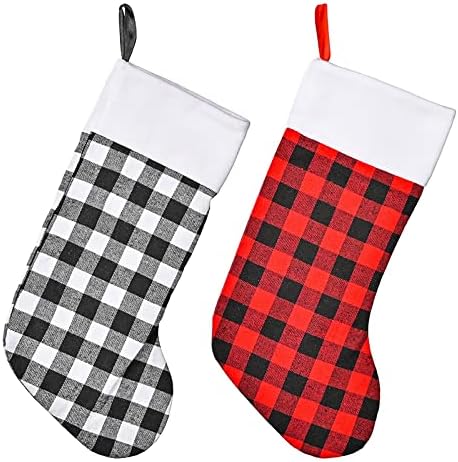 Xios božićni ukras 2022 Božićne čarape rešetke Božićne čarape Bijela plišana ukras klasika personalizirana velika čarapa ukrasi perlisting vijenac sa svjetlima