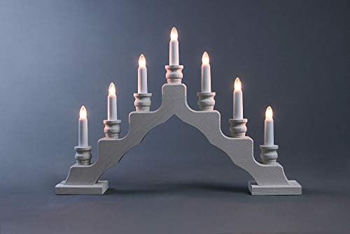 Luk sa svijećama LED trendi Švedska Bijela D x V x D 47,5 x 33,0 x 6,0 cm dekoracija prozora Luka svijeća