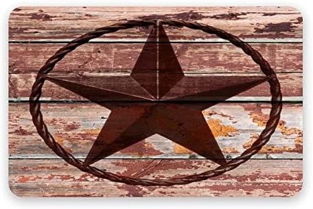 Blatna prostirka Vintage rustikalni šik stil zapadni Teksas zvijezda uzorak drveta zatvoreni otirač ulazni