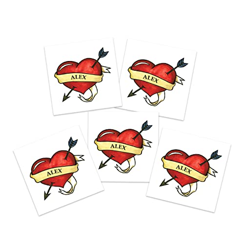 Klasični ljubavni srčani privremene tetovaže | Pakovanje od 5 | Valentinovo Kupid Style |