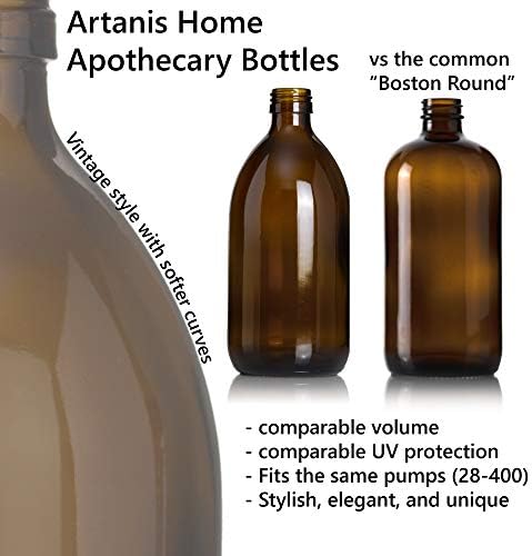 Artanis Home Refillable Amber Stakleni sapun / ručni sanitetni raspršivač 16 oz, 2-pakovanje