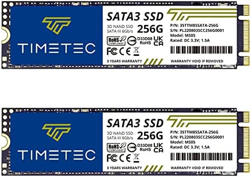 TIMETEC 256GBX2 SSD 3D NAND TLC SATA III 6GB / S M.2 2280 NGFF 128TBW Brzina čitanja do 550MB / S SLC predmemoriranje Pojačavanje internog čvrstog stanja za PC računar za laptop i radnu površinu
