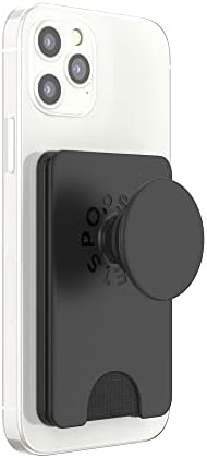 PopSockets telefonski novčanik sa proširenim držačem, držač telefonske kartice, kompatibilan sa bežičnim punjenjem, novčanik kompatibilan sa MagSafe-Black