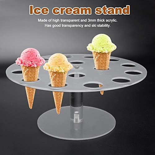 Držač konusa od sladoleda, 16 rupa akrilni štand od sladoleda, ekološki prihvatljiv konus za