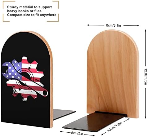 Američka zastava mehaničar drvena Bookend za policu teške knjige Stand book Ends ured Home Library ukras