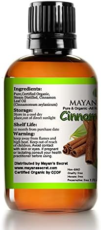 Majansko tajno certificirano organsko čisto eterično ulje cimeta - čisto i prirodno, velika boca od 1oz