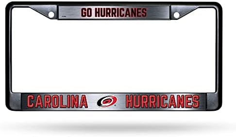 Carolina Hurricanes Premium Crna dugotrajna legura cinka NHL okvir registarskih tablica - 2 držača vijčanih