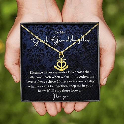 Nakit za poruke, ručno rađena ogrlica - personalizirani poklon za srce sidro, do moje sjajne unuke poklon