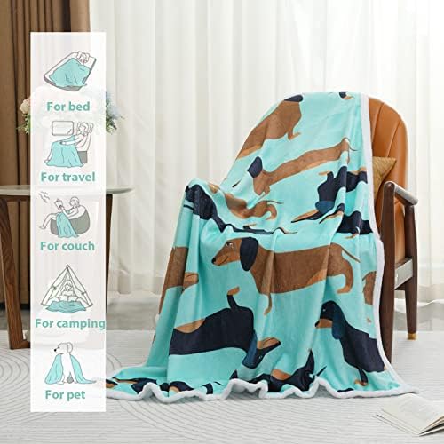 Anamee Daket sketket pokloni za žene, toplo ugodno nejasno flannel jazavčar bacajte pokrivače za pse