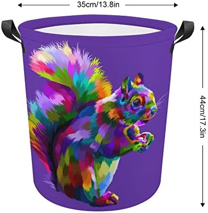 Šarena veverica korpa za veš torba za veš kanta za pranje torba za skladištenje sklopiva visoka sa ručkama