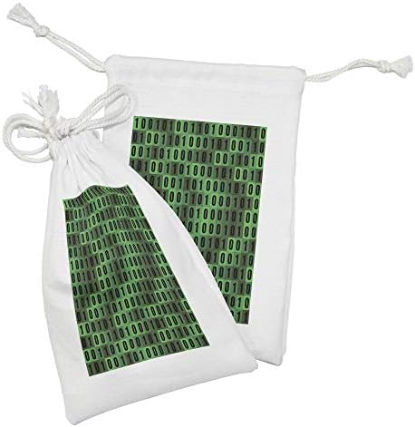 AMBESONNE PROGRAMMER Tkanina od tkanine 2, računarski podaci bitovi tema na tematskog tiskanog binarnog programiranja, mala torba za kockice za toaletne potrepštine, 9 x 6, zeleni smaragd