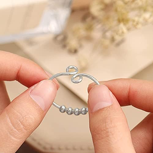 Ring Rings Jednostruki zavojnica za sprokra za anksioznost za žene podesive prstene prstene slatki