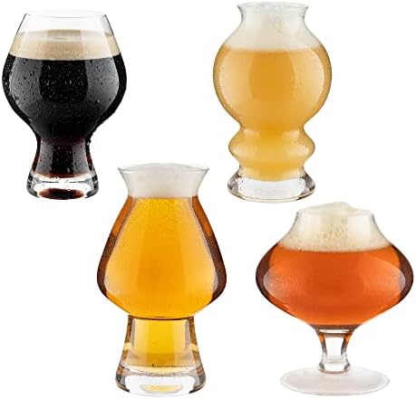 Hollen Walker Premium naočare za pivo Set od 4, Craft IPA čaša za pivo, pokloni za pivo za muškarce, Pilsner,