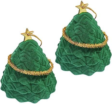 2pcs Xmas stablo prstenaste kutija lijepa Xmas Tree Ear Studs kutija za pohranu Xmas poklon dekor za slavne
