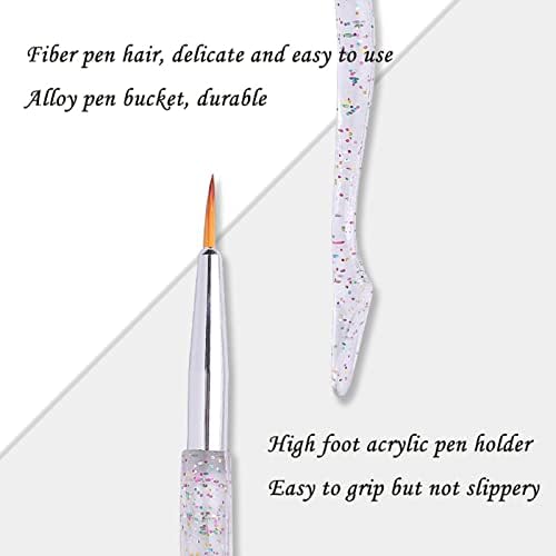 Npkgvia 3 seta povukli olovke za nokte za nokte kristalno slikanje cvjetni kukični linijski olovka akril