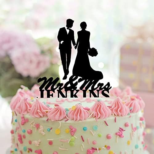 Rustikalni vjenčani kolač za vjenčanje akril crni personalizirani rustikalni za parove za zabavu za