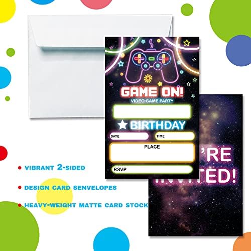Video Game Tema Party Rođendan Poziv na pozivnice - tinejdžeri, ljubitelji igre, dječaci i djevojčice,