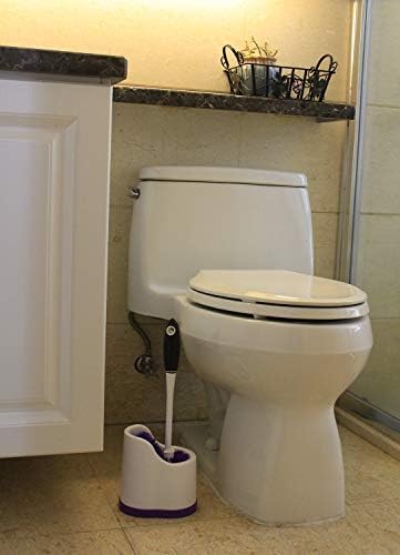 Rosoli toaletna četka i držač, toaletni sustav čišćenja čišćenja sa štancanjem, ispod obručnih usna četkica i skladištenje Caddy za kupaonicu