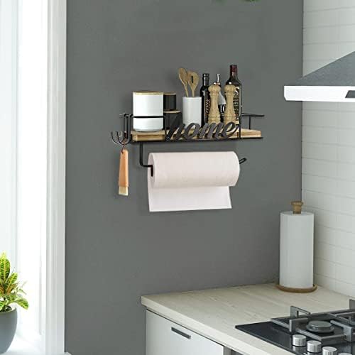 Papirnati ručnik sa policom, zidno montirana papirna ručni ručni nosač za kuhinju, držač za ručnik za papir ispod